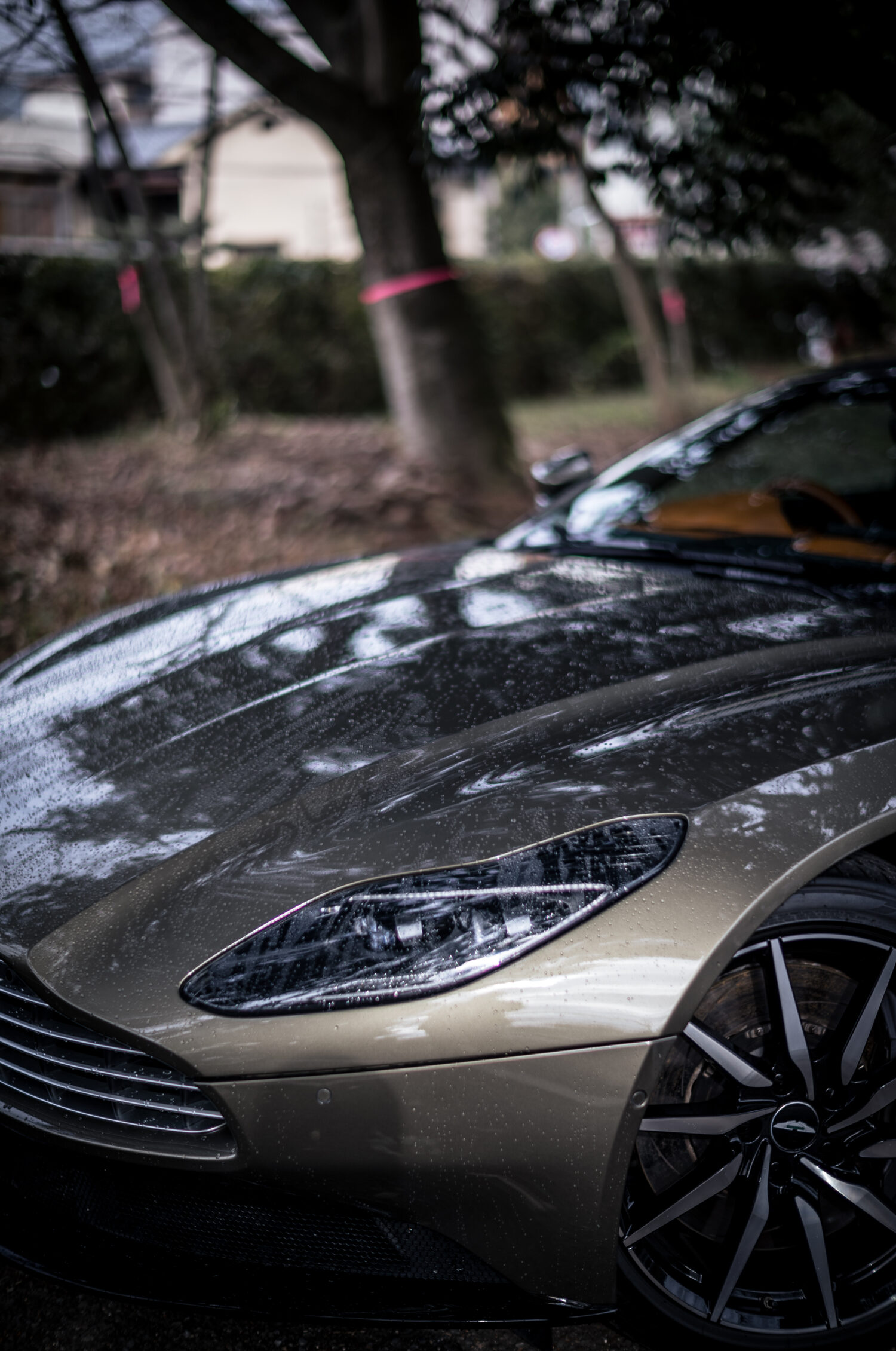 アストン・マーティンDB11ヴォランテ（FR/8AT）雨の日に乗るオープンカー