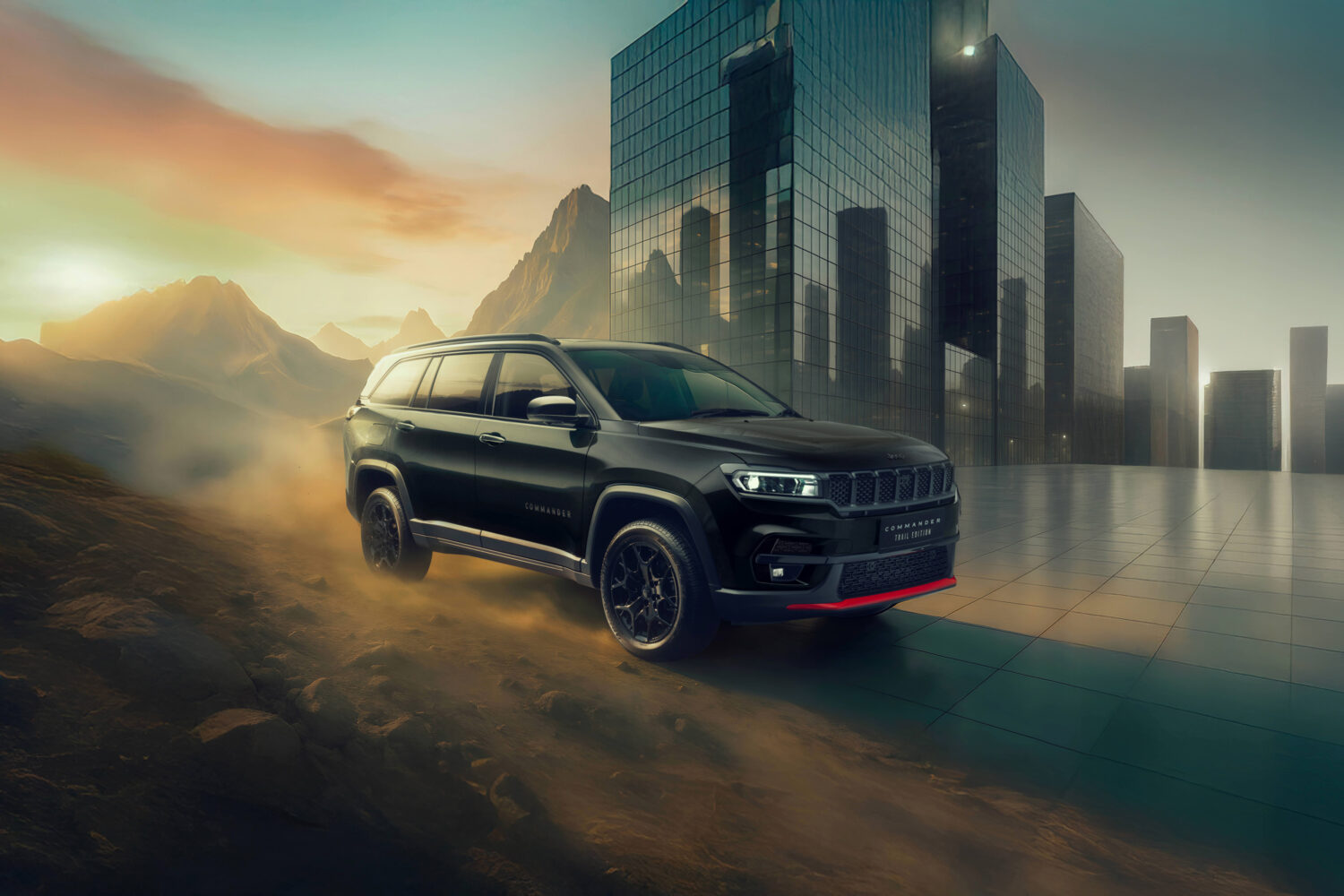 レッドがアクセントで150台限定 ジープ・コマンダーに「トレイルエディション」